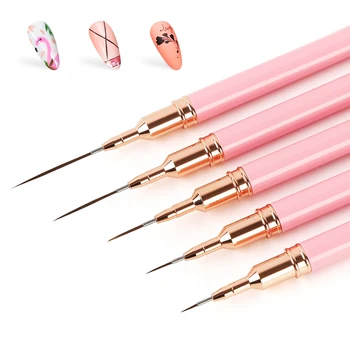 Nail art Liner Pinsel Set UV Gel Nagel Pinsel Kits Französisch Streifen Linie Malerei Zeichnung (5 Stück)