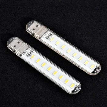 Mini USB LED Lampe 5 V mit 8 LEDs, für Camping, Laptop und Powerbank