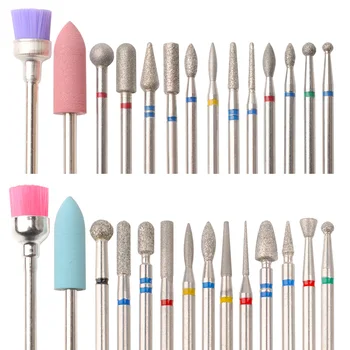 Nagelbohrer-Set: Gel-Entfernungs- und Polierwerkzeuge für Pediküre und Maniküre, rotierender (14 Stück)