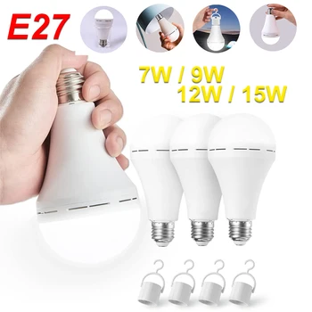 LED wiederaufladbare Glühbirne 7 W 9 W 12 W 15 W 85-265 V Notfalllampe tragbare hängende Campinglampe für Zelt