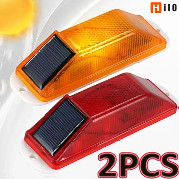 Warnung LED Lampe Solar Warnung Lampe Solar Strobe Lampe Chip Control Brücke Nacht Fahren Sicherheit (2 Stück)
