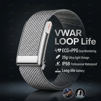 VWAR Loop Life Fitness Tracker EKG+PPG SpO2 Sport Smart Armband Herzfrequenz-Blutdruckmesser Schrittzähler