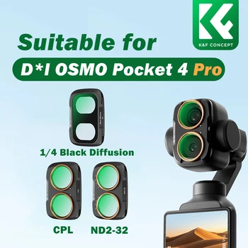 K&F Concept ND-Filter für DJI OSMO Pocket 4 Pro ND2-32 ND32-512 CPL-Filter 1/4 Black Mist Filter OSMO 4P