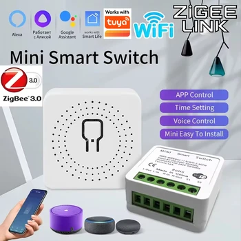 Intelligenter WiFi/Zigbee 3.0 Schalter 16A 20A Modulrelais 2-Wege-Steuerung Kompatibel mit Tuya Smart Life APP