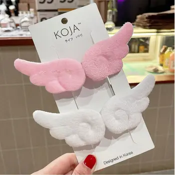 Y2K Engelsflügel-Haarspange Süße Haaraccessoires Pony-Haarspangen Kopfschmuck Rosa Entenschnabel-Clip
