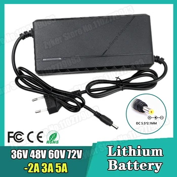 36V 48V 60V 72V Ladegerät 2A 3A 5A Lithium-Akku 42 54,6 67,2 84V 10 13 16 20S DC EU Smart Intelligent