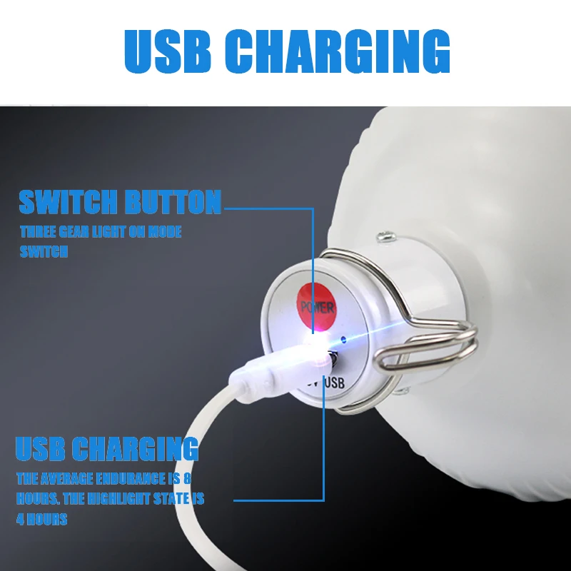 Tragbare Outdoor BBQ Camping Lichter USB Aufladbare Lampe LED – Bild 2