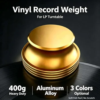400g Vinyl-Schallplatten-Gewichtsstabilisator HiFi Aluminium Plattenspielerklemme für LP-Plattenspieler