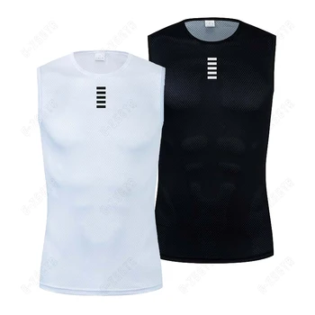 Radfahren Base Layer Reflektierende Unterwäsche Weiß Radfahren Jersey Sport Weste Männer Unterhemd Quick Dry