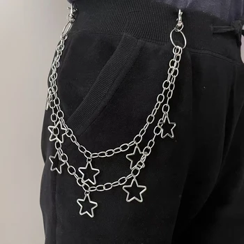 Punk Metall Halbmond Geometrische Tasche Kette Hip Hop Hipster Cool Hundert Paar Hosen Kette Für Männer