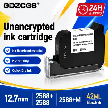 2588+ 2588 2588+M 42ML Tintenpatrone Schnelltrocknend 12,7mm Druckhöhe Universell für unverschlüsselte