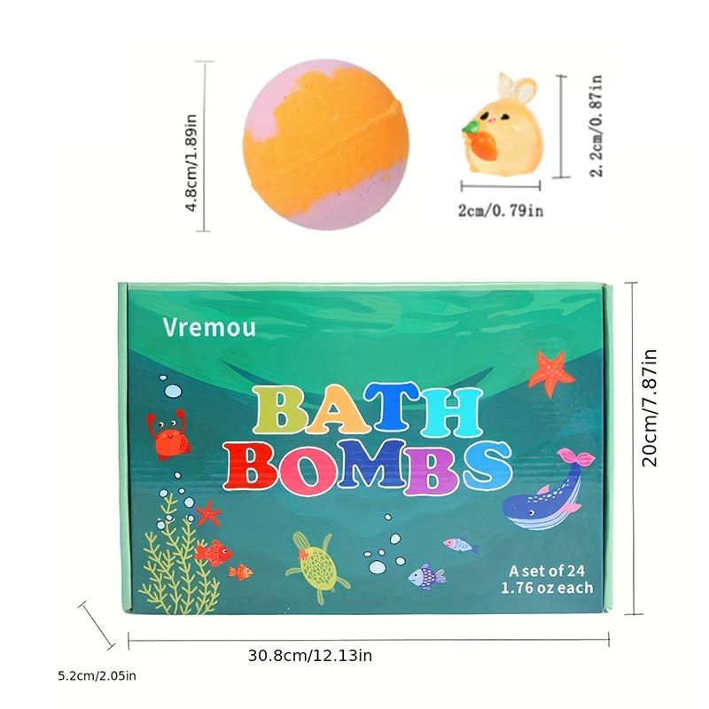 Badebomben für Kinder mit Überraschung im Inneren, 24er-Pack – Bild 4