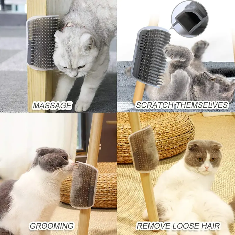 Massage Haustier Katze Bürste Ecke Kratzen Haar Entfernung – Bild 2