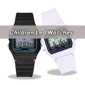 Kinder Sport LED Digitaluhren Silikonarmband Jungen Mädchen Elektronische Uhr Chronograph Alarm Studenten Uhr
