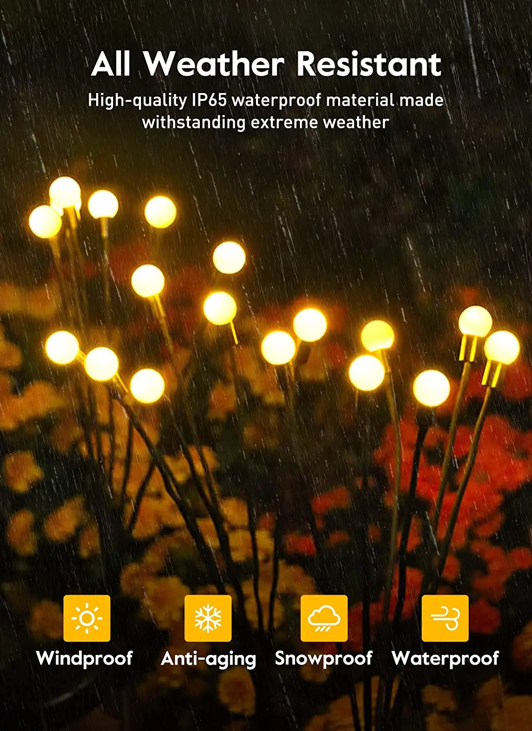8-LED-Solar-Gartenleuchten, angetriebene – Bild 5