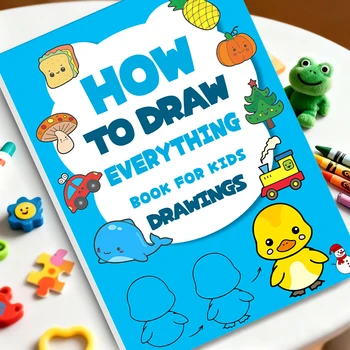 Kunst-Lernbuch für Kinder - Wie man alles einfacherweise zeichnet, fördert Kreativität und Zeichenfähigkeiten
