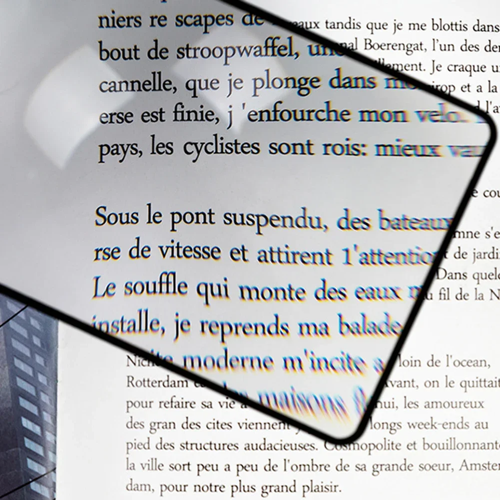 Lupe, Licht, A5, volle Seite, große Blattlupe, Lupe