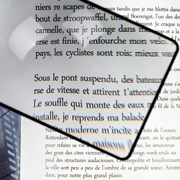 Lupe, Licht, A5, volle Seite, große Blattlupe, Lupe, Buchseitenvergrößerung, 3-fache, ultradünne Lupe
