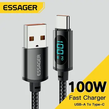 Essager usb typ c kabel für huawei honor xiaomi samsung super ladung 66w/100w schnell ladekabel usb c