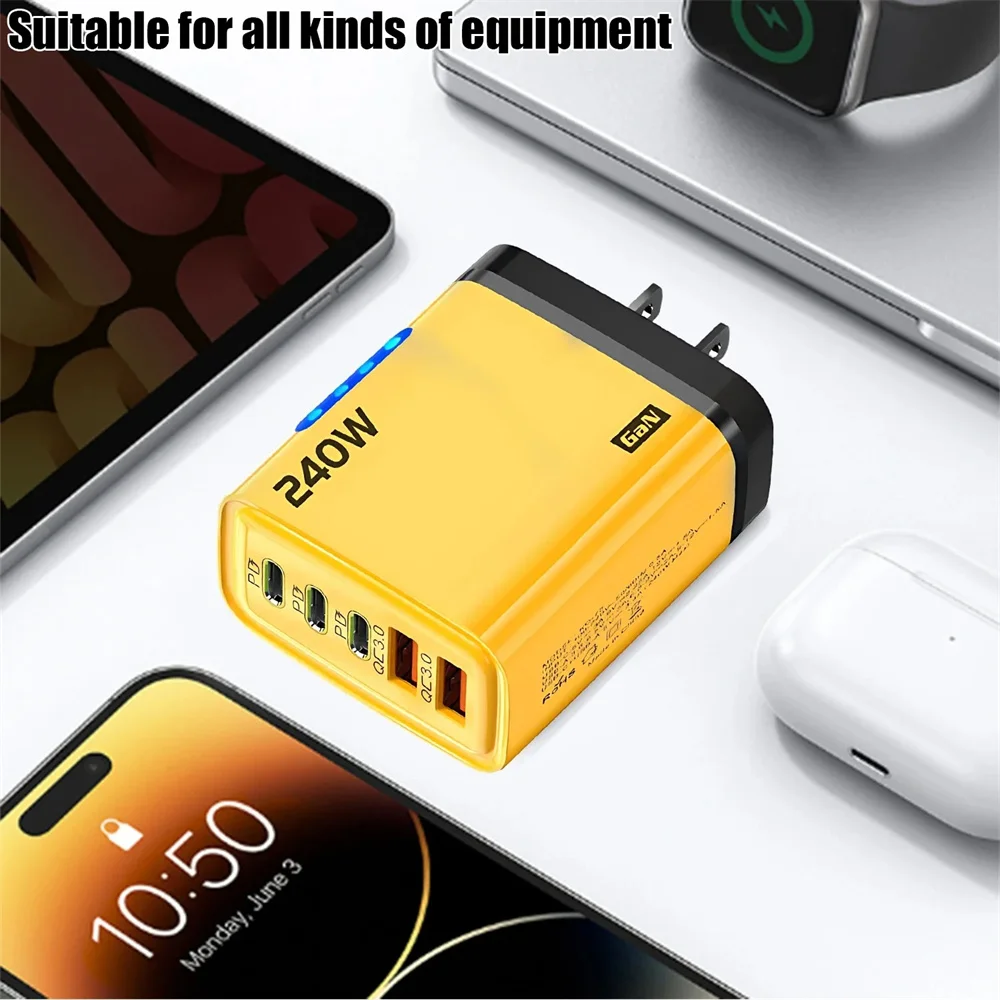 GaN Desktop-Ladegerät 240 W, 5 Anschlüsse, mit 10 A USB-C – Bild 6