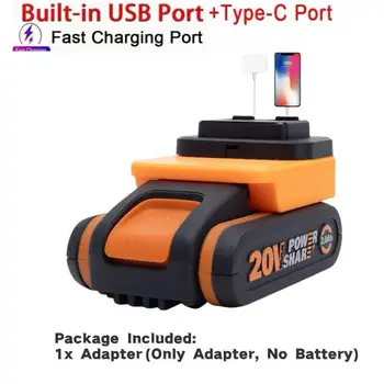 Tragbares Powerbank-Ladegerät für Worx 4pin 20 V, schnelles Aufladen, tragbares Telefon-Ladegerät