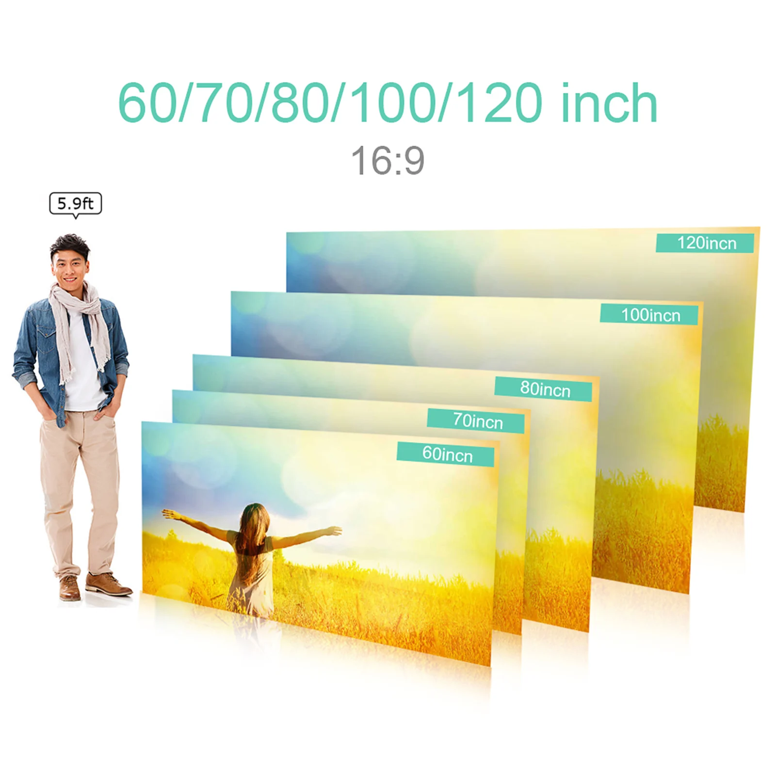 Tragbare Projektor-Leinwand, einfacher Vorhang, Anti-Licht – Bild 3