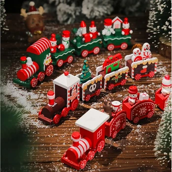 Weihnachts-Holzzug, Frohe Weihnachtsdekorationen für Zuhause 2026, Weihnachtsornament, Neujahr 2026 Geschenke