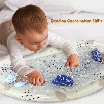 Aufblasbare Baby-Wasserspielmatte, PVC, für Kleinkinder, Bauchzeitskissen, Aktivitätsunterlage für die