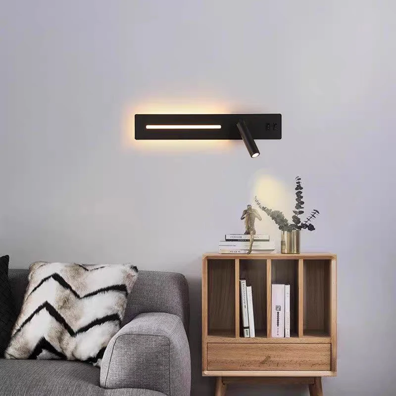 LED-Wand leuchte Innen Handy aufladen USB-Wand leuchten mit – Bild 2