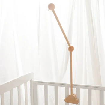 Baby Holz Bett Glocke Halterung Mobile Hängen Rasseln Spielzeug Aufhänger Wolke Form Baby Krippe Mobile Bett