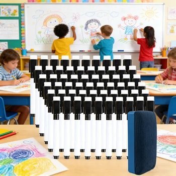 Whiteboard-Marker Stift Trocken Abwischbare Marker mit Radiergummi-Kappe für Büro Schule Schreibwaren
