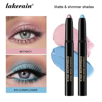 12-Farben-Lidschattenstift, schimmernd und matt, wasserfest, metallischer Glitzer-Lidschatten, Textmarker
