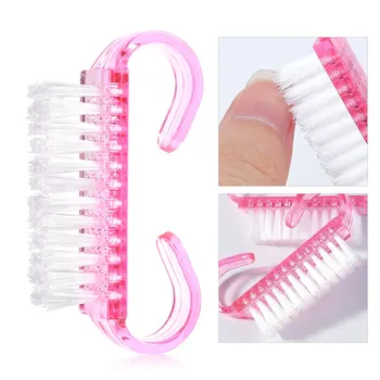 Acryl Nagel Pinsel Rosa Farbe Nail art Maniküre Pediküre Weiche Entfernen Staub Kunststoff Reinigung nagel