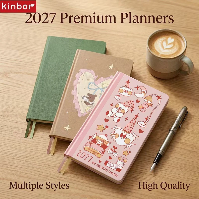 Kinbor 2027 Wochenplaner im Taschenformat, Notizbuch für