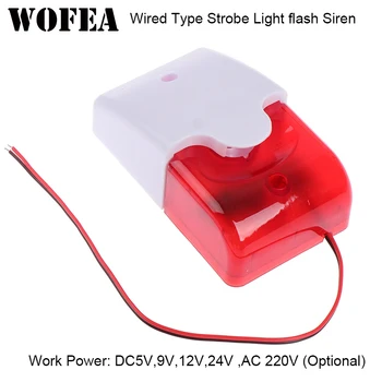 120 DB Flash LED Strobe Licht Verdrahtete Sirene 12 V/5 V/24 V/220 V Arbeit für Wifi GSM PSTN Home Security