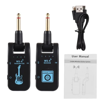2,4G Wireless Gitarre System Wiederaufladbare Gitarre Sender Empfänger 48K/16bit Echtzeitübertragung Drehbare