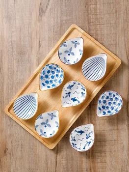 Keramik Platte Japanischen Stil Haushalt Gewürz Keramik Mini Tauch Gericht Sushi Sojasauce Snack (4 Stück)