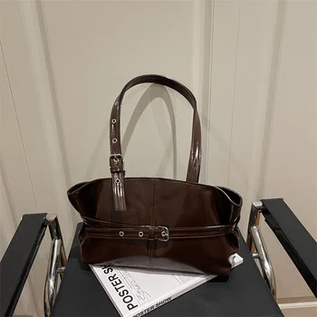 Modische Vielseitige Gürtel Schnalle Handtasche Koreanischen Stil Einfarbig Weichem Leder frauen Casual