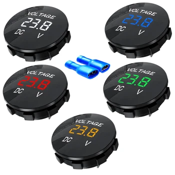 Mini Runde Wasserdichte Motorboot Motorrad DC5V-48V LED Panel Digital Voltmeter Tester Monitor Display