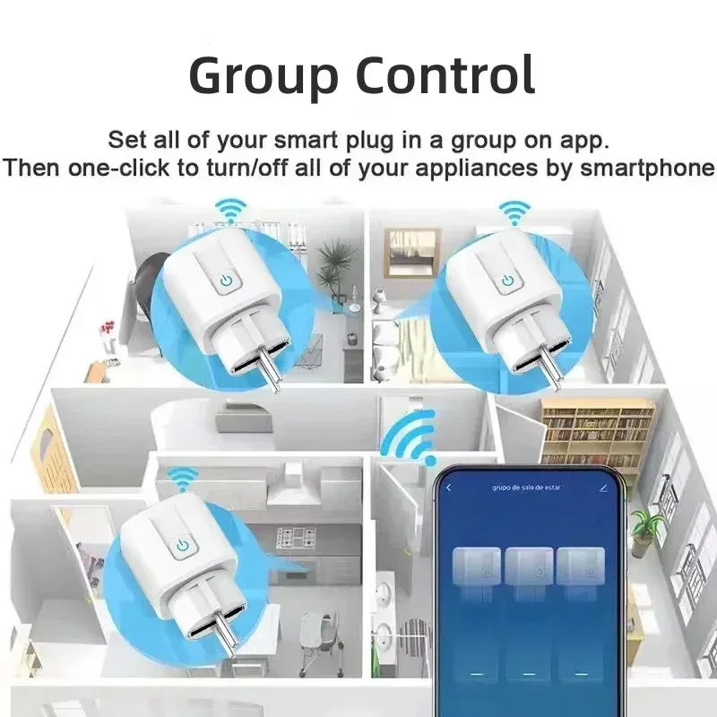 1PCS Zigbee 3,0 WiFi Smart Stecker EU Buchse Timer Adapter – Bild 3