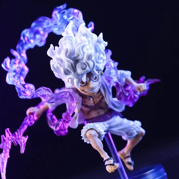 Bandai 10 cm Mini One Piece Ruffy Gear 5 Actionfigur Sonnengott Nika Statue Anime Figur PVC Modell Puppe