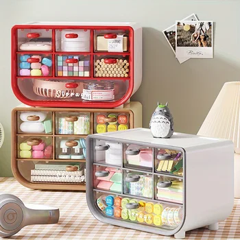 Desktop-Aufbewahrungsbox mit Schublade, kosmetische multifunktionale Schmuckschatulle, stabile, tragende