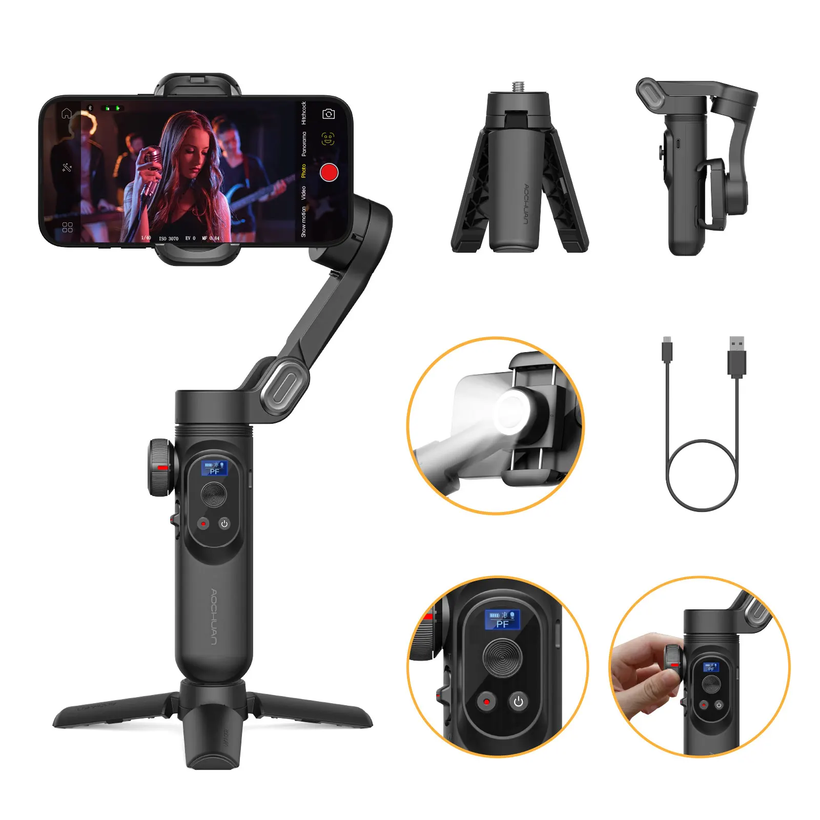 AOCHUAN Smart XPro Smartphone 3-Achsen-Gimbal-Stabilisator