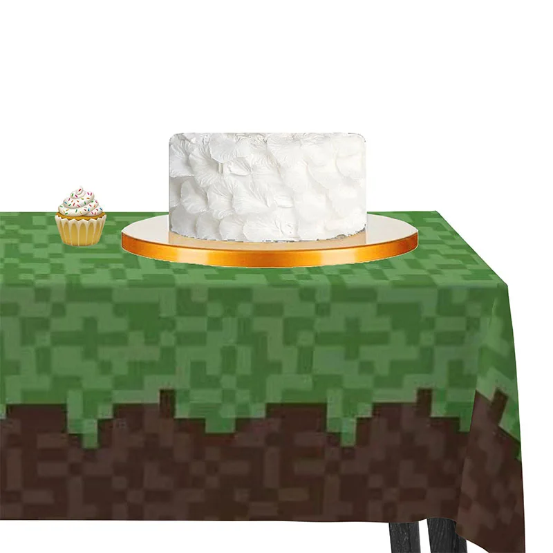 Pixel Miner Style Geburtstagsparty Gras Tischdecke Gamer – Bild 2