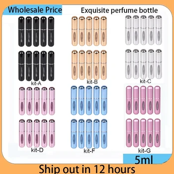 5ml tragbare, nachfüllbare Sprühflasche mit Kunststoffeinsatz, Parfümzerstäuber, Mini-Probenflasche