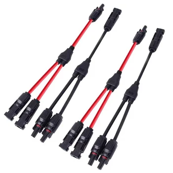 Solar-Steckverbinder 30A Y-Abzweigkabel, Solar-Kabel-Paralleladapter im Paar für Solarmodule 1*M/FF+1*F/MM