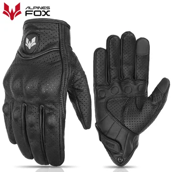 2023 sommer Neue Vintage Leder Motorrad Handschuhe Männer Schwarz Tragen-beständig Guantes Touchscreen
