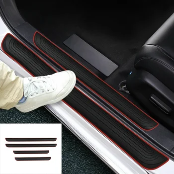 Gummi Auto Tür-Schwellen-verschleiss Abdeckungen Schwarz Tür Panel Wachen Schutz Trim Anti-scratch (4 Stück)