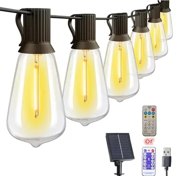 LED ST38 Solar-Lichterkette für draußen, USB und Solar-Lichterkette mit doppelter Aufladung für den