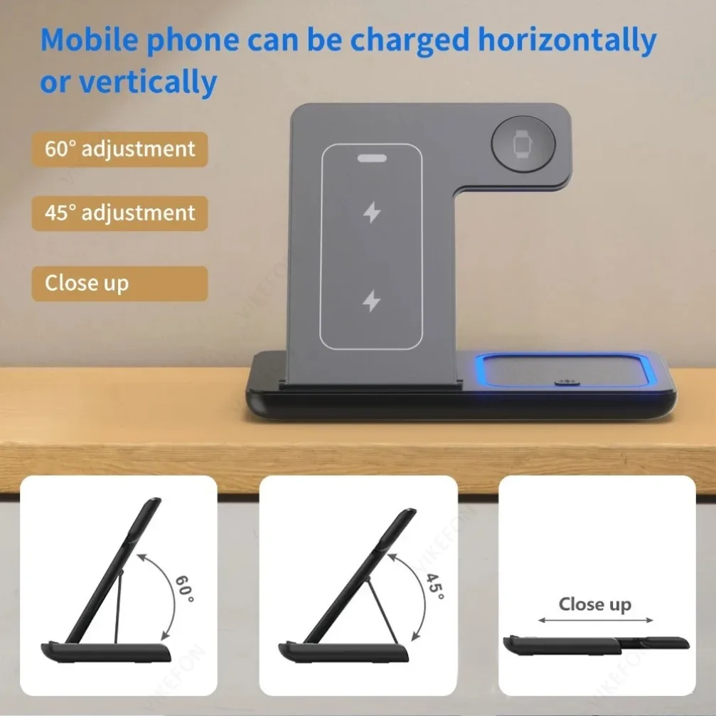 Faltbare 3-in-1 kabellose Ladestation für iPhone, Apple Watch – Bild 2